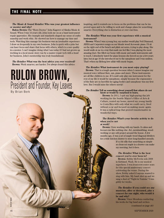 Rulon Brown Interview - Music & Sound Retailer September 2020
