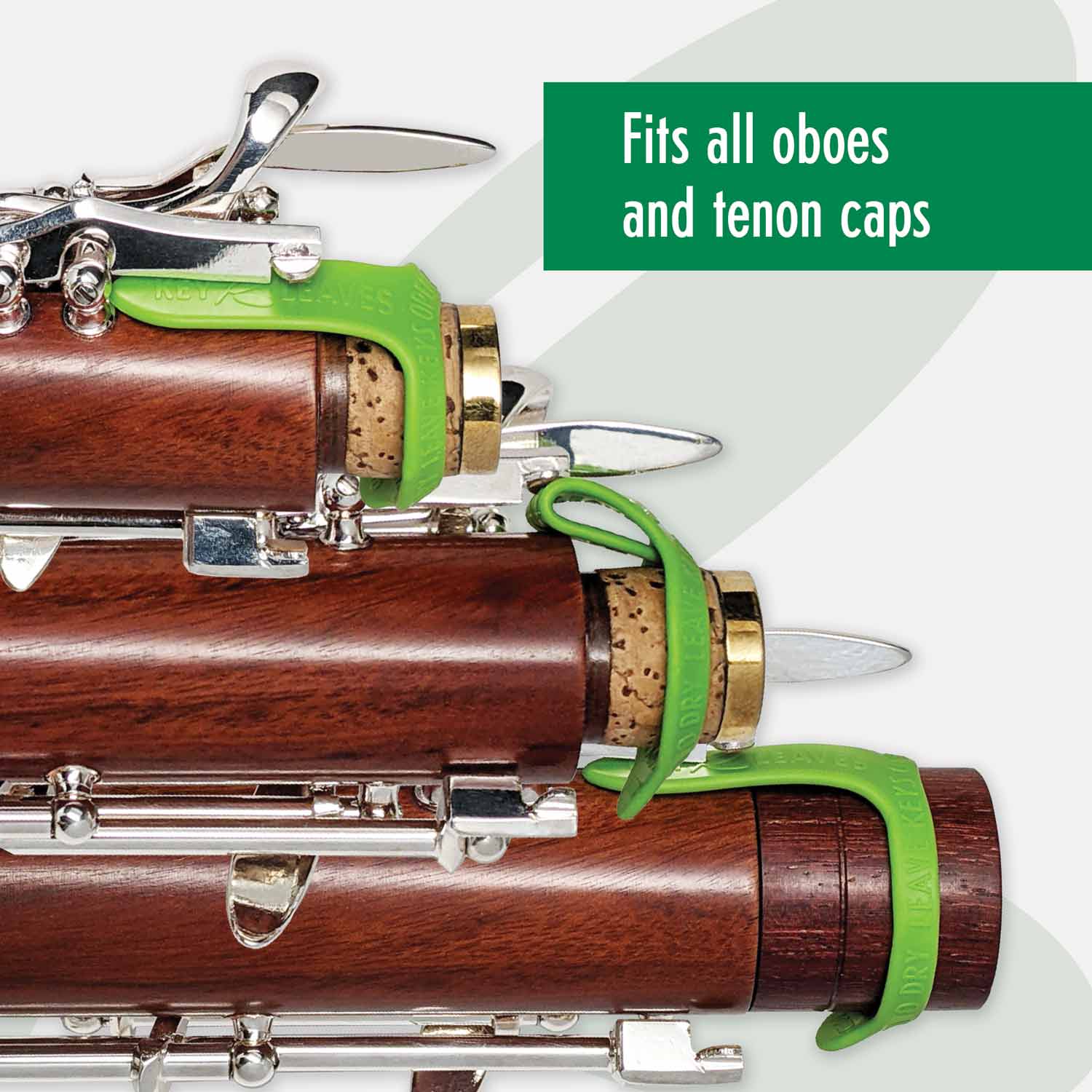 Key Leaves oboe key props fit any model oboe and oboe tenon cap to fix and prevent sticky oboe pads. Prevent sticking C, B flat, and high trill key pads on your oboe.