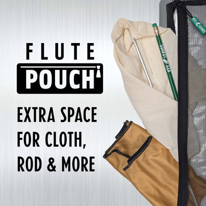 The FLUTE POUCH by Key Leaves gives players extra space for cleaning cloth, flute rod, and more.