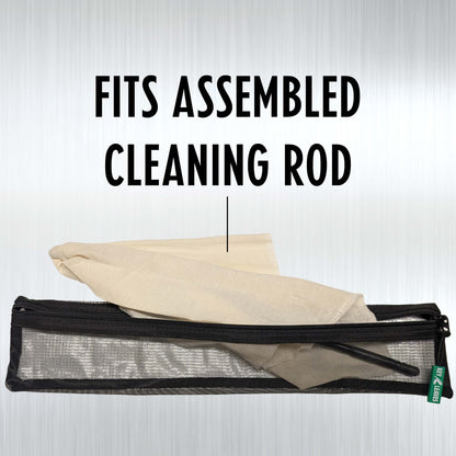 The FLUTE POUCH by Key Leaves has enough storage space to hold a fully assembled flute cleaning rod and other cleaning supplies.
