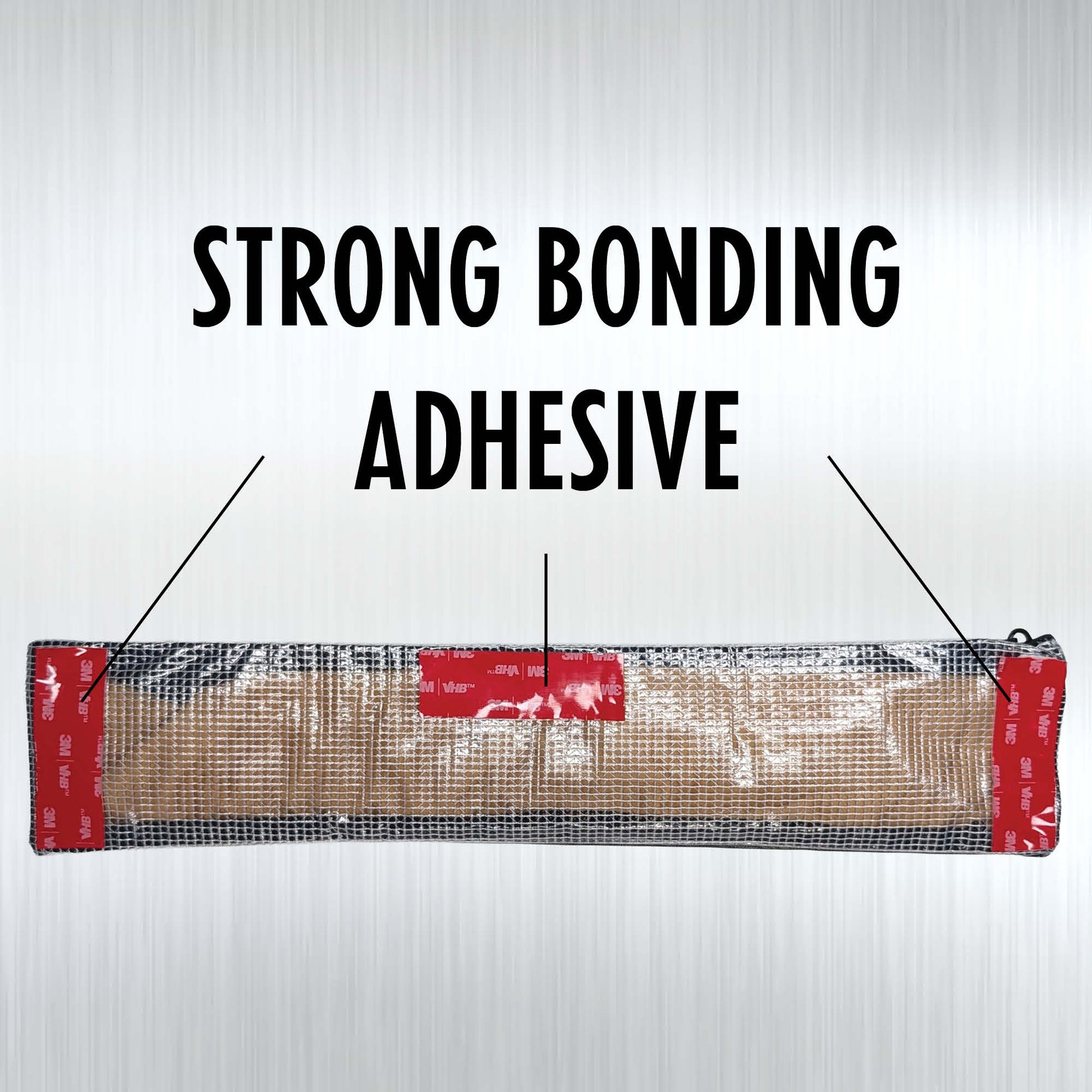 Strong adhesive strips help mount the Flute Pouch onto hard shell flute cases so the player has more storage space to hold cleaning supplies and swabs.