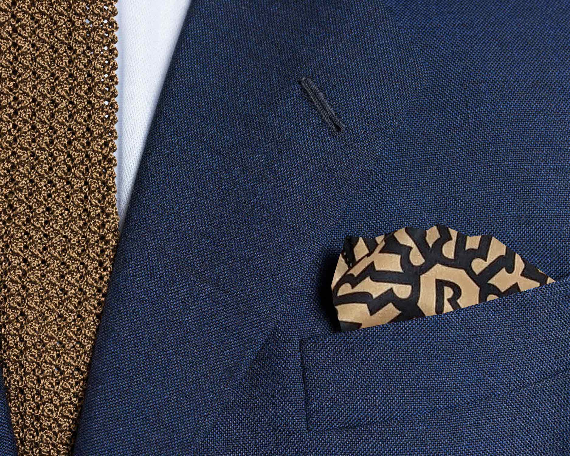 RULON Cleaning Cloth used as a suit pocket square