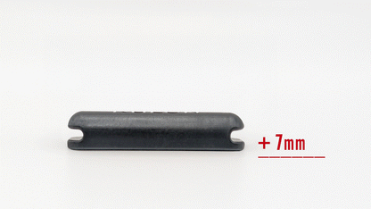 A gif showing how the RULON Saxophone Key Booster raises the key height of high F Sharp from 7 to 16 mm taller.