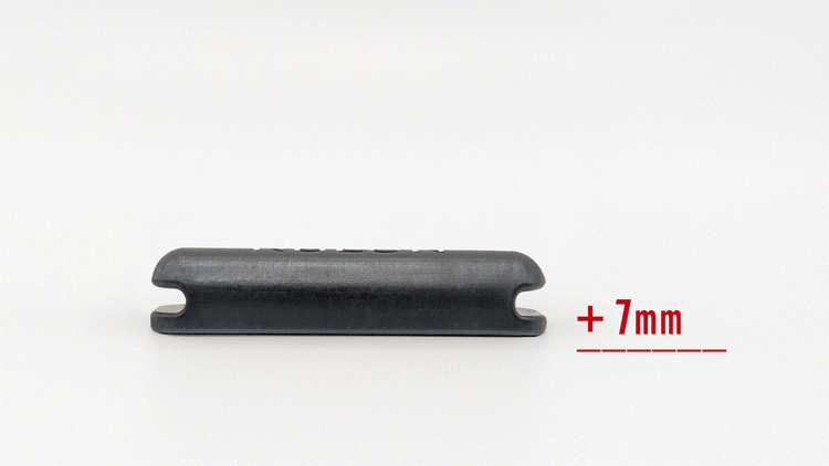 A gif showing how the RULON Saxophone Key Booster raises the key height of high F Sharp from 7 to 16 mm taller.