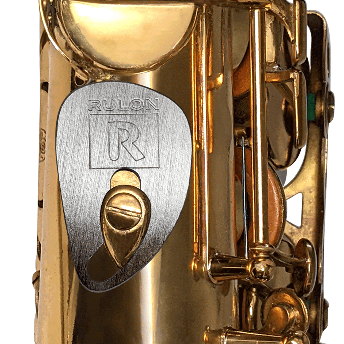 RULON Ergonomic Saxophone Thumb Rest - Rhodium Plate