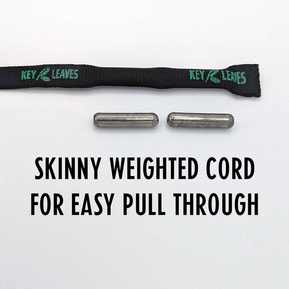 Small weights are sewn into the Key Leaves clarinet cleaning swab cord so it is easy to pull through the instrument and prevents scratching from bulk lead weights.