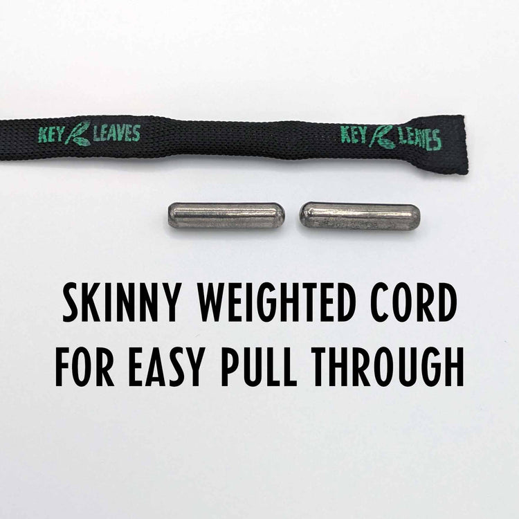 Small weights are sewn into the Key Leaves clarinet cleaning swab cord so it is easy to pull through the instrument and prevents scratching from bulk lead weights.