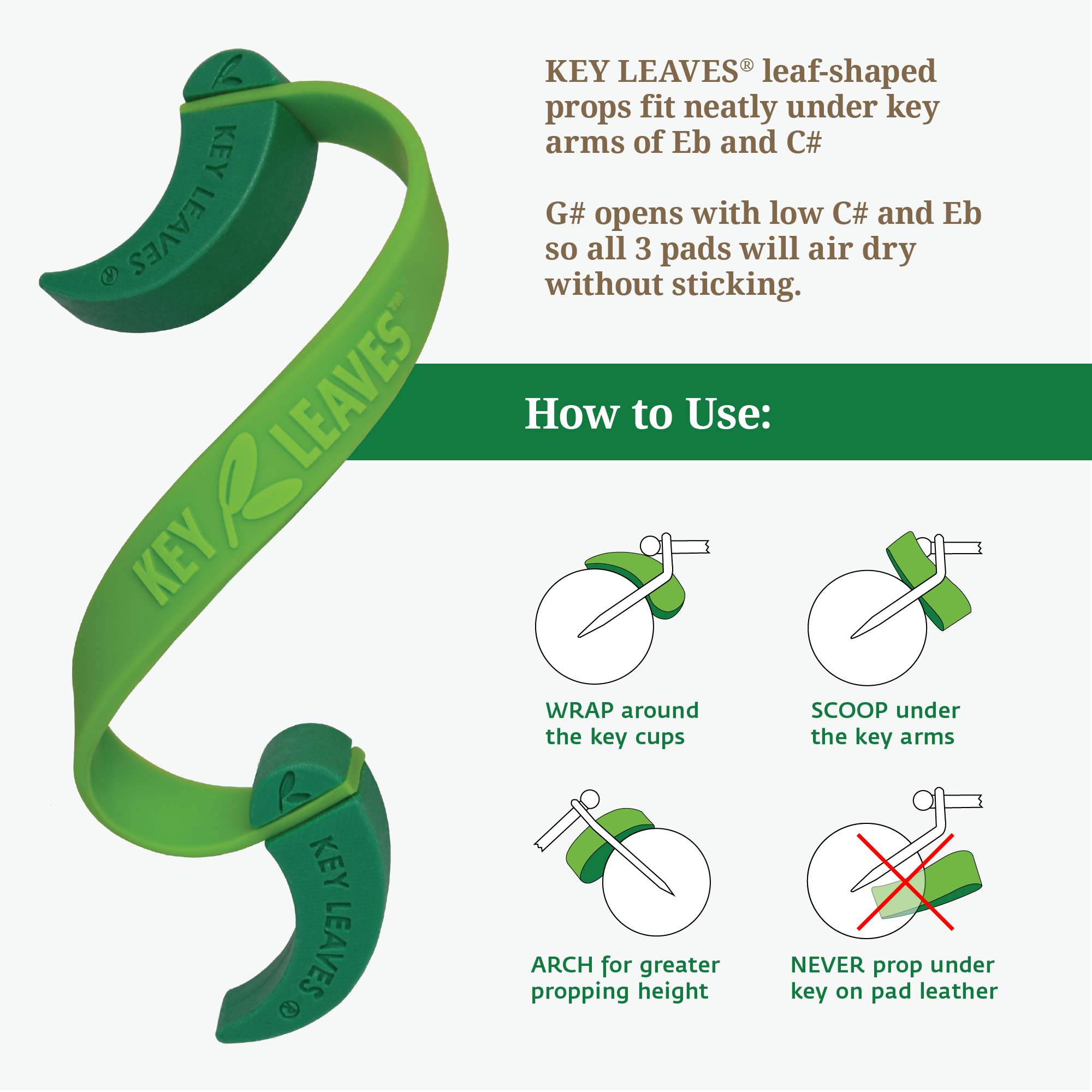 Key Proops Key Leaves for Saxophone - Sax Key Props