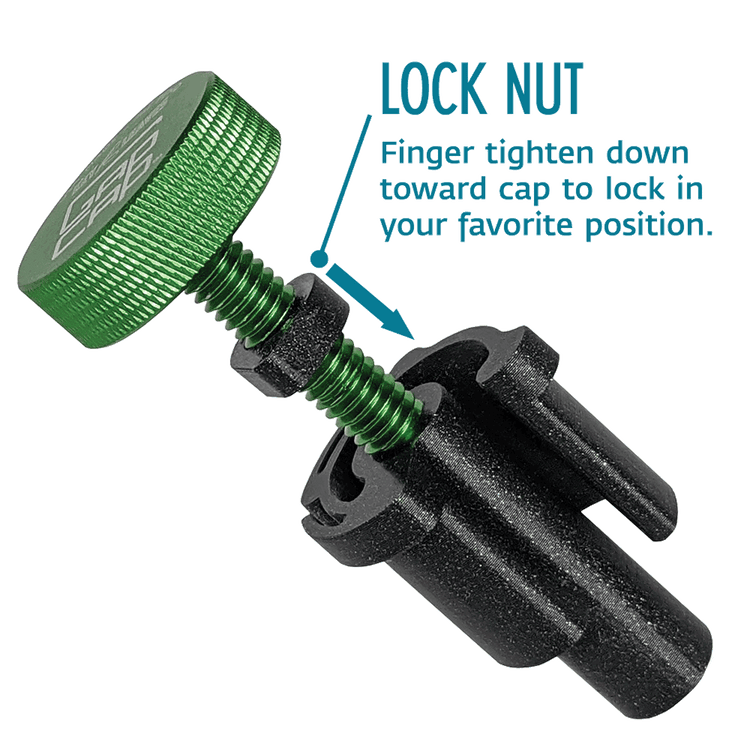 The GapCap® saxophone end plug includes a locking nut to hold your favorite length adjustment inside your saxophone case.