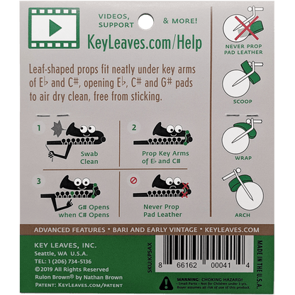 Key Leaves sax key props - Fix sticky saxophone pads